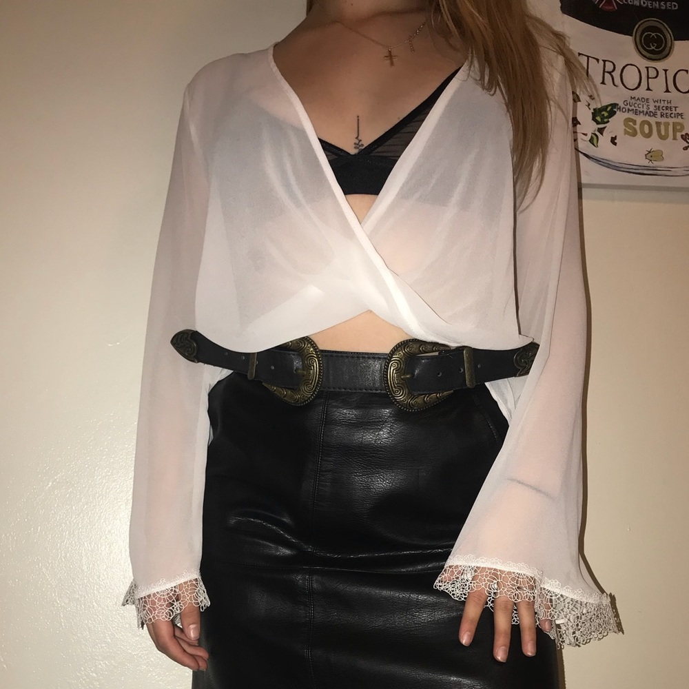 White sheer top